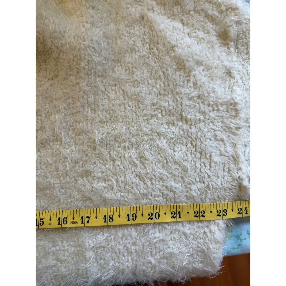 Free People | Icing‎ Fuzzy Knit Pullover Sweater Large Ivory V-Neck Oversized